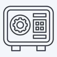 Icon Safebox. related to Security symbol. line style. simple design illustration vector