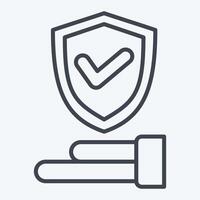 Icon Insurance. related to Security symbol. line style. simple design illustration vector