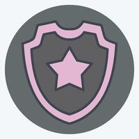 Icon Shield 2. related to Security symbol. color mate style. simple design illustration vector