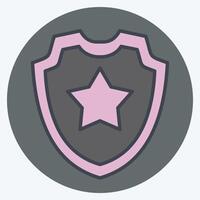 Icon Shield 2. related to Security symbol. color mate style. simple design illustration vector