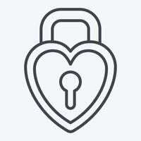 Icon Padlock 2. related to Security symbol. line style. simple design illustration vector