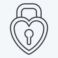 Icon Padlock 2. related to Security symbol. line style. simple design illustration vector