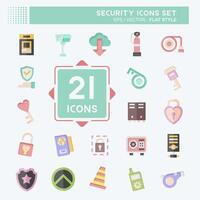 Icon Set Security. related to Technology symbol. flat style. simple design illustration vector