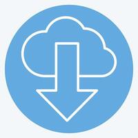 Icon Cloud Computing. related to Security symbol. blue eyes style. simple design illustration vector