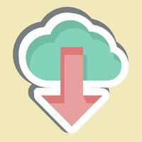 Sticker Cloud Computing. related to Security symbol. simple design illustration vector