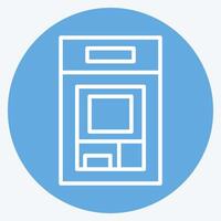 icono Cajero automático. relacionado a seguridad símbolo. azul ojos estilo. sencillo diseño ilustración vector