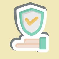 Sticker Insurance. related to Security symbol. simple design illustration vector