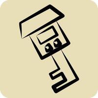 Icon Key 3. related to Security symbol. hand drawn style. simple design illustration vector