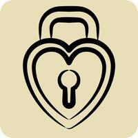 Icon Padlock 2. related to Security symbol. hand drawn style. simple design illustration vector