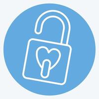 Icon Padlock. related to Security symbol. blue eyes style. simple design illustration vector