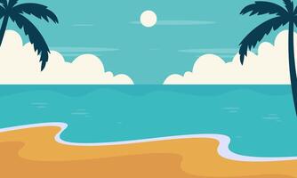 Summer beach vacation scene illustration vector