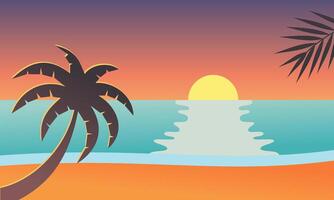 Summer beach vacation scene illustration vector