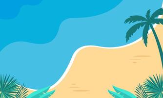 Summer beach vacation scene illustration vector