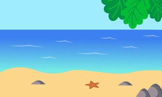 verano playa vacaciones escena ilustración vector