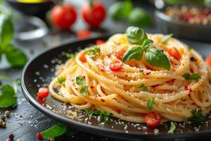 italiano pasta comida fotografía foto