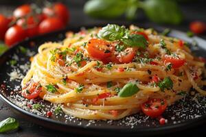 italiano pasta comida fotografía foto