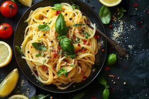 italiano pasta comida fotografía foto