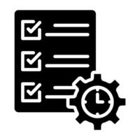 Schedule Management icon line illustration vector