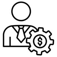 Budget Management icon line illustration vector