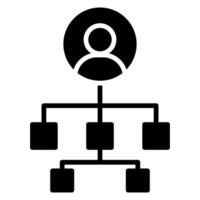 Organization Chart icon line illustration vector