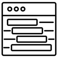 Gantt gráfico icono línea ilustración vector