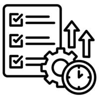 productividad planificación icono línea ilustración vector