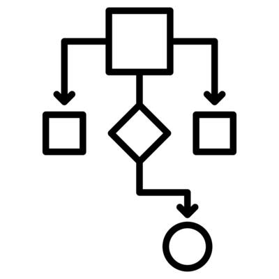 Process Flow icon line illustration