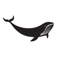 Whale silhouette - Eco friendly whale with a recycling logo illustration vector