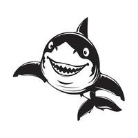 Happy shark illustration on a white background vector