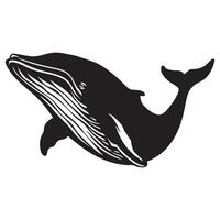 Whale silhouette - Cute whale illustration vector