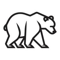 Bear outline design illustration in black and white vector