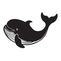 Playful whale silhouette on a white background vector