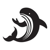 Whale Logo - Juggling whale illustration in black and white vector