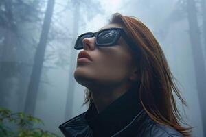 Girl wearing sunglasses photo
