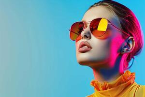 Woman wearing sunglasses photo