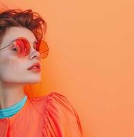 Woman wearing sunglasses photo