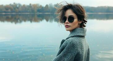 Girl wearing sunglasses photo