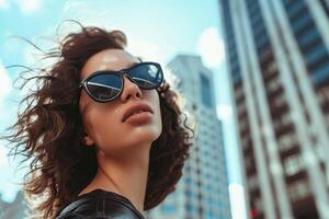 Girl wearing sunglasses photo