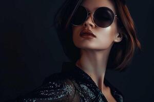 Woman wearing sunglasses photo