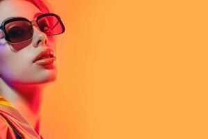 Woman wearing sunglasses photo
