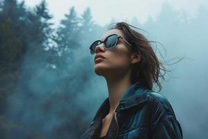 Girl wearing sunglasses photo