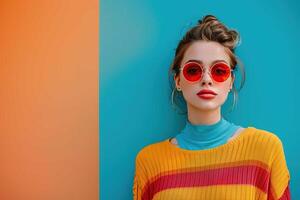 mujer con gafas de sol foto