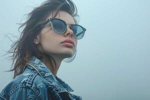 Girl wearing sunglasses photo