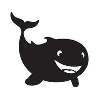 Whale silhouette - Cartoonish whale illustration vector