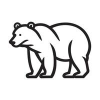 a outline bear illustration in black and white vector