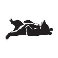 Bear silhouette - A Bear is Resting illustration on a white background vector