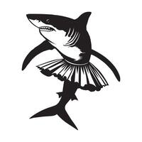 Shark ballet dancer illustration on a white background vector