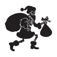 Skeleton silhouette - Santa skeleton with a sack of gifts illustration vector