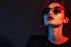 Woman wearing sunglasses photo