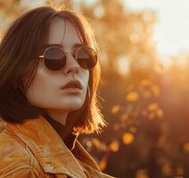 Girl wearing sunglasses photo